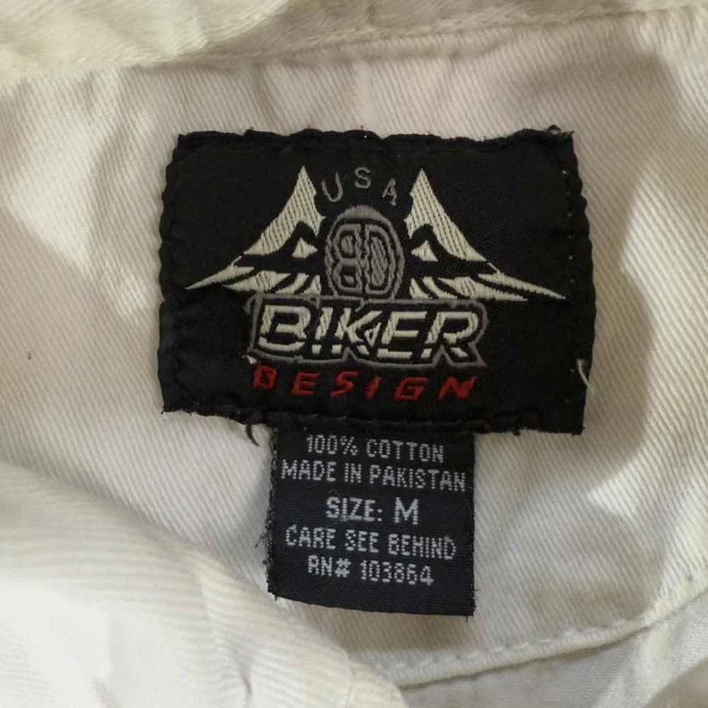 Biker Design Shirt Mens Medium White Sleeveless Sturgis 70th Rally Black Hills
